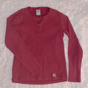size medium, burgundy carhartt long sleeve